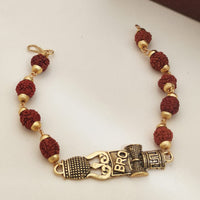 Khodiyar Gold Plated Rudraksh Bead Bracelet