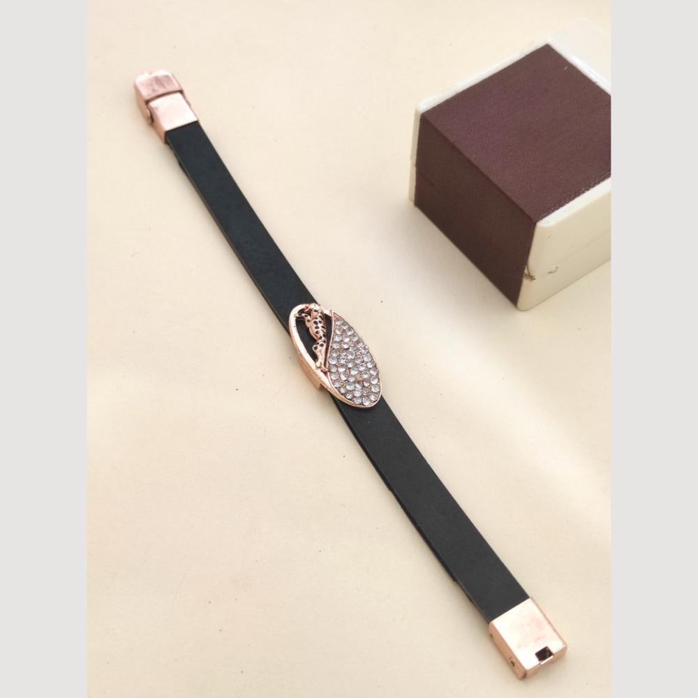 Khodiyar Rose Gold Plated Austrian Stone Men's Bracelet