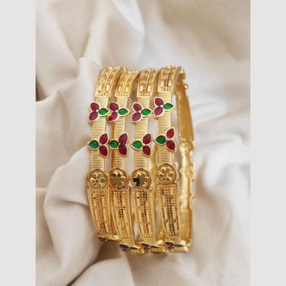Khodiyar Gold Plated Meenakari Bangles Set