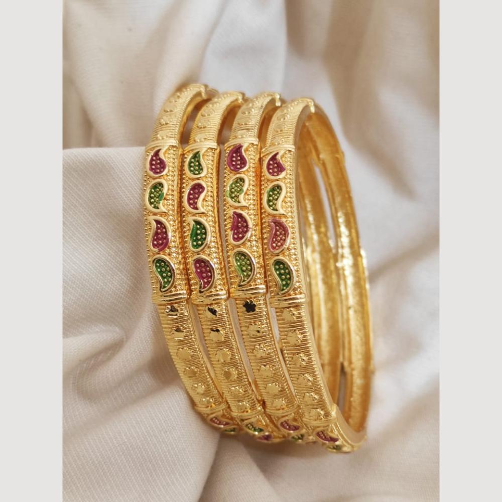 Khodiyar Gold Plated Meenakari Bangles Set