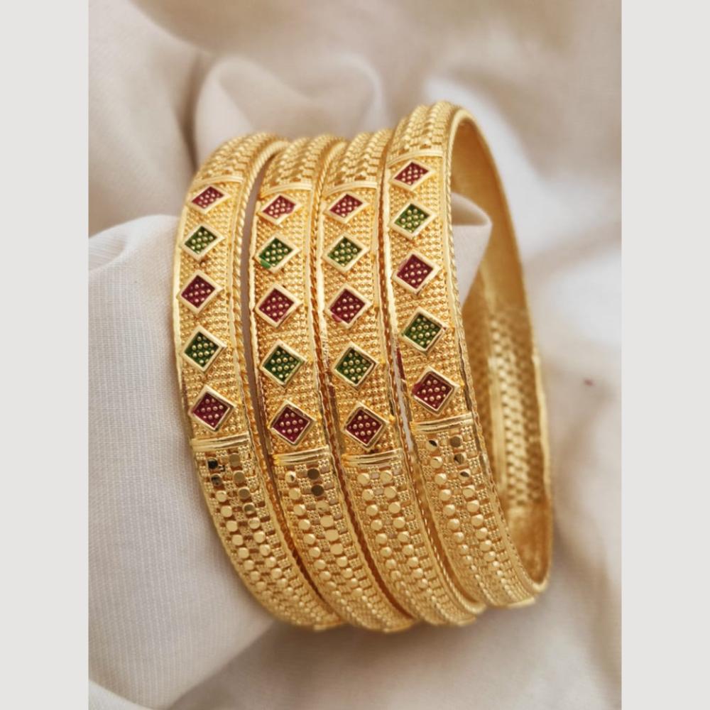 Khodiyar Gold Plated Meenakari Bangles Set