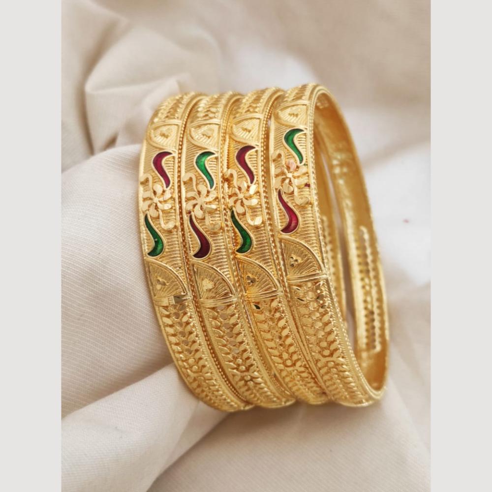 Khodiyar Gold Plated Meenakari Bangles Set