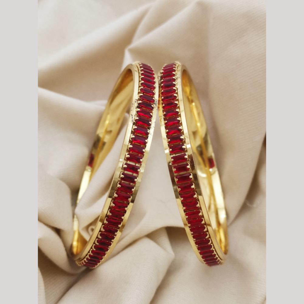 Khodiyar Gold Plated Crystal Stone Bangle Set
