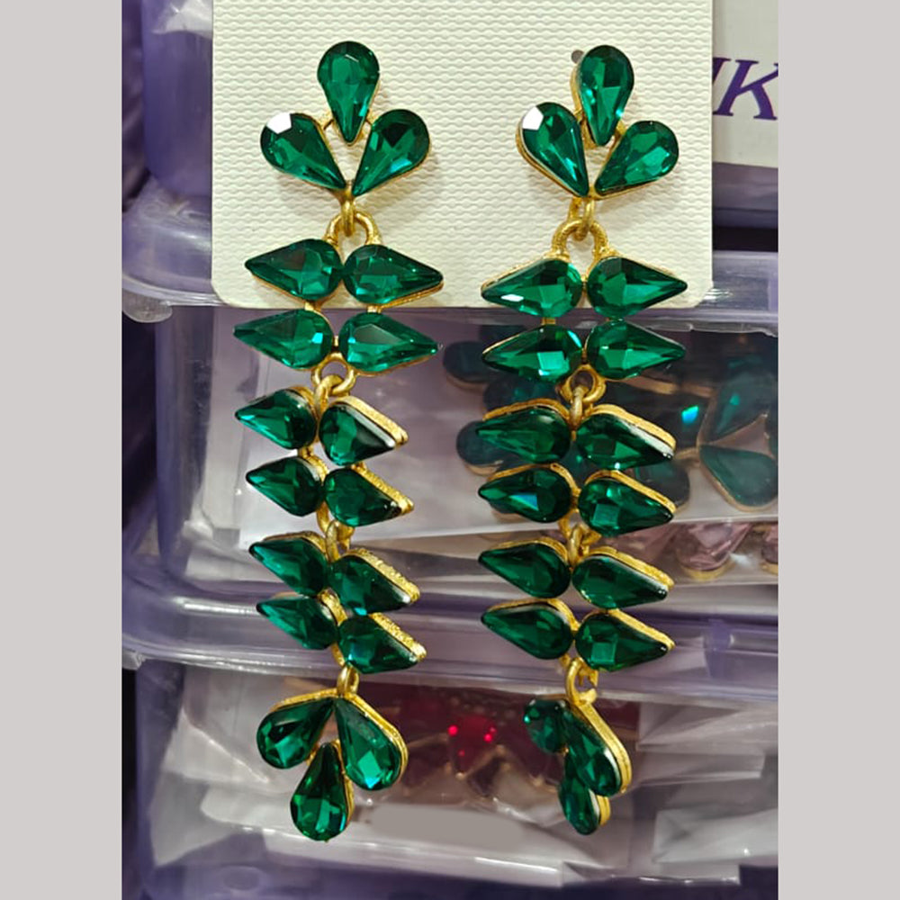 Chandani Jewellers Gold Plated Crystal Stone Dangler Earrings (Assorted Colors)
