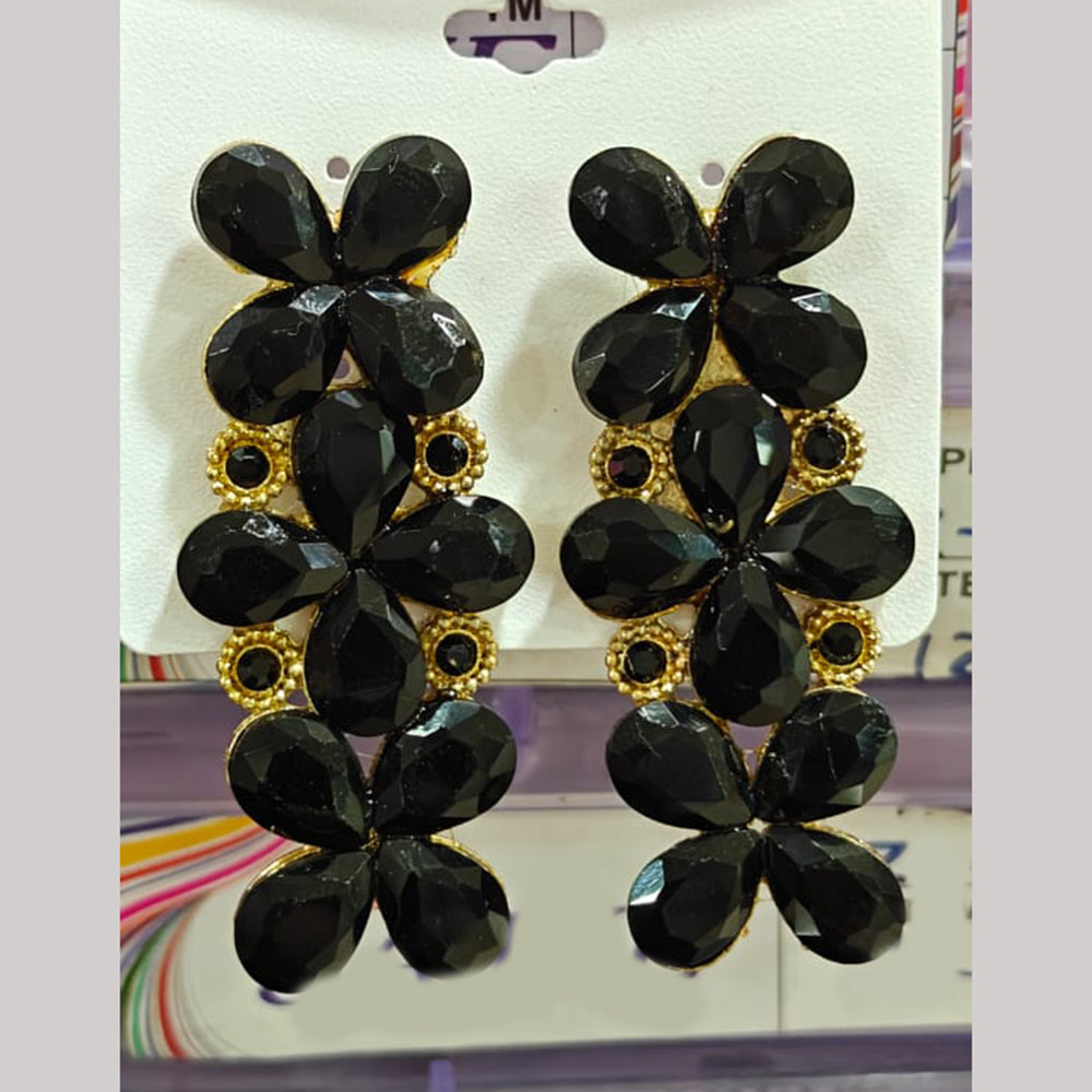 Chandani Jewellers Gold Plated Crystal Stone Dangler Earrings (Assorted Colors)