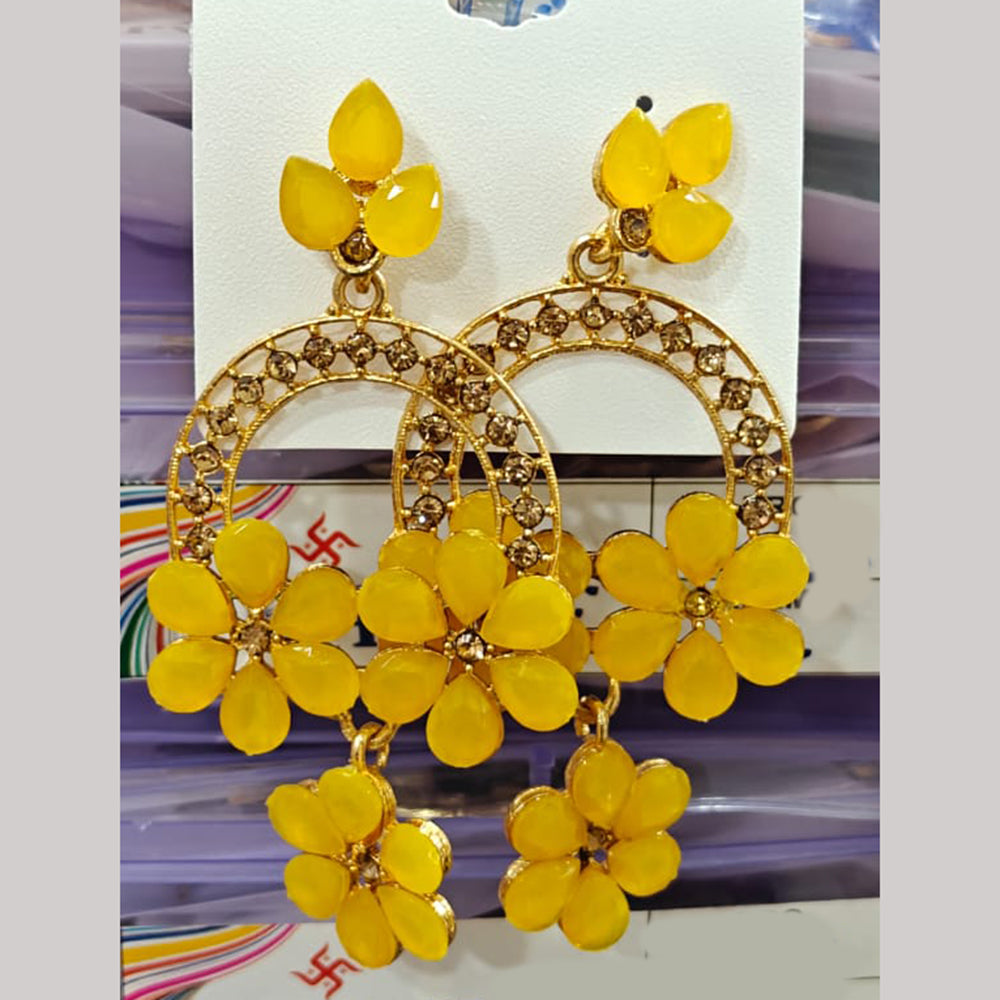 Chandani Jewellers Gold Plated Crystal Stone Dangler Earrings (Assorted Colors)
