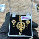 Pooja Sales Rajkot Gold Plated Austrian Stone Chain Pendant Set