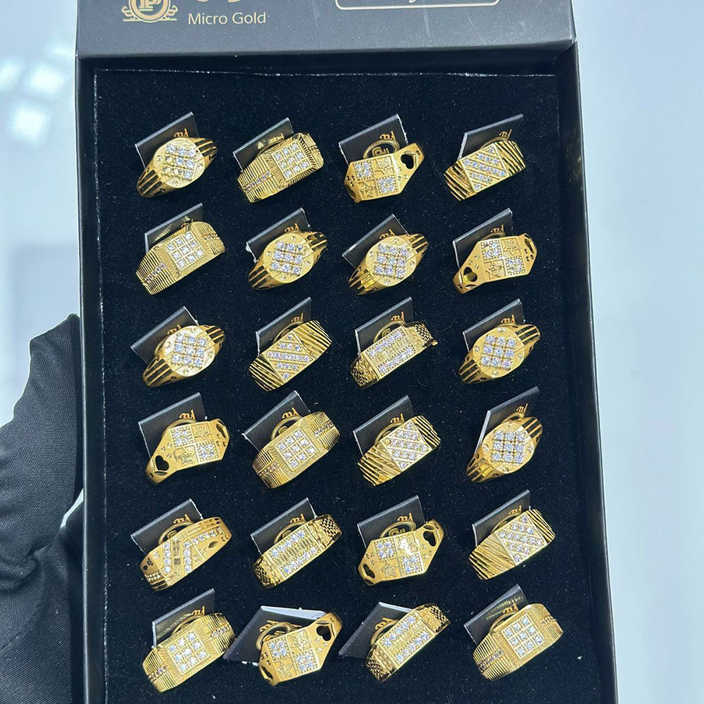 Pooja Sales Rajkot Classic Austrian Stone Ring (Assorted Design) (Pack of 24)