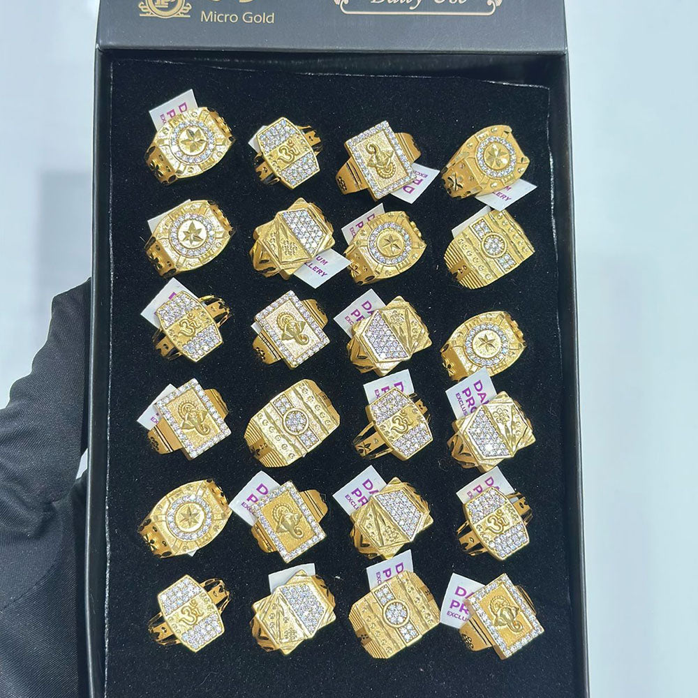 Pooja Sales Rajkot Classic Austrian Stone Ring (Assorted Design) (Pack of 24)