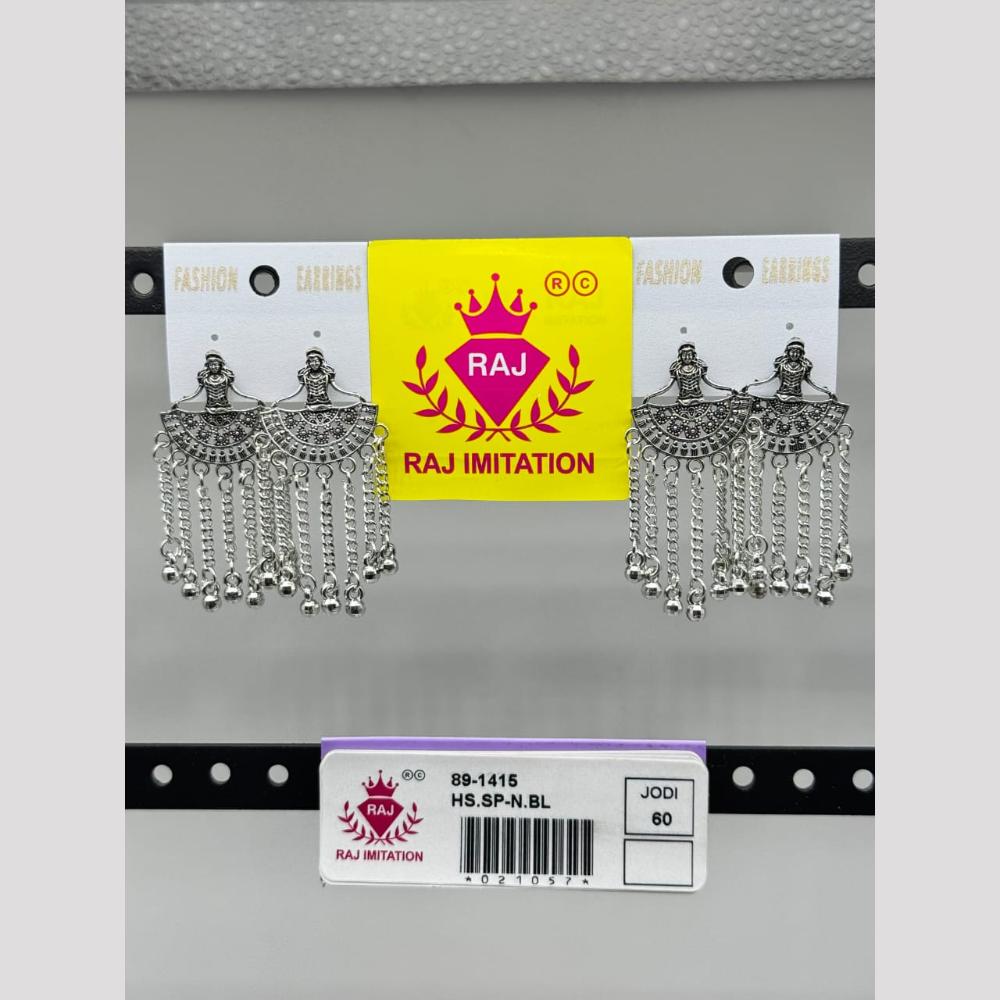 Raj Imitation Oxidised Plated Ghungroo Dangler Earrings