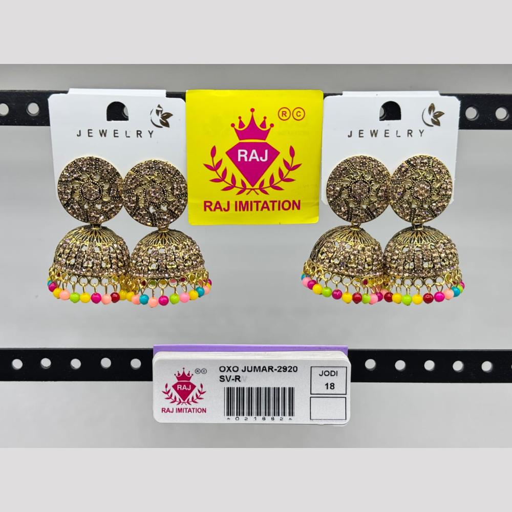 Raj Imitation Gold Plated Austrian Stone And Pearl Jhumki Earrings