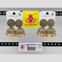 Raj Imitation Gold Plated Austrian Stone And Pearl Jhumki Earrings 