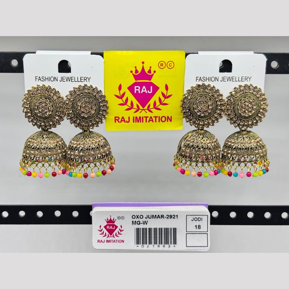 Raj Imitation Gold Plated Austrian Stone And Pearl Jhumki Earrings