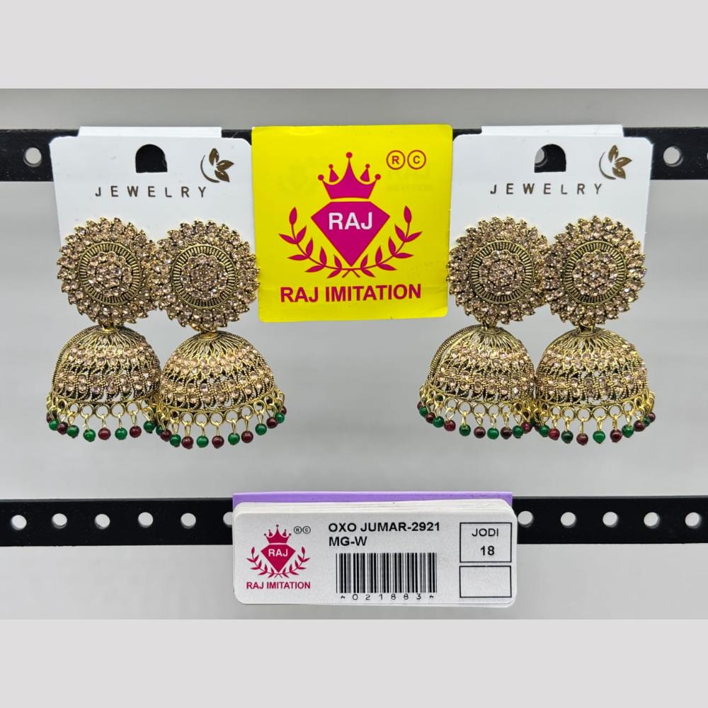 Raj Imitation Gold Plated Austrian Stone And Pearl Jhumki Earrings