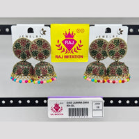 Raj Imitation Gold Plated Austrian Stone And Pearl Jhumki Earrings 