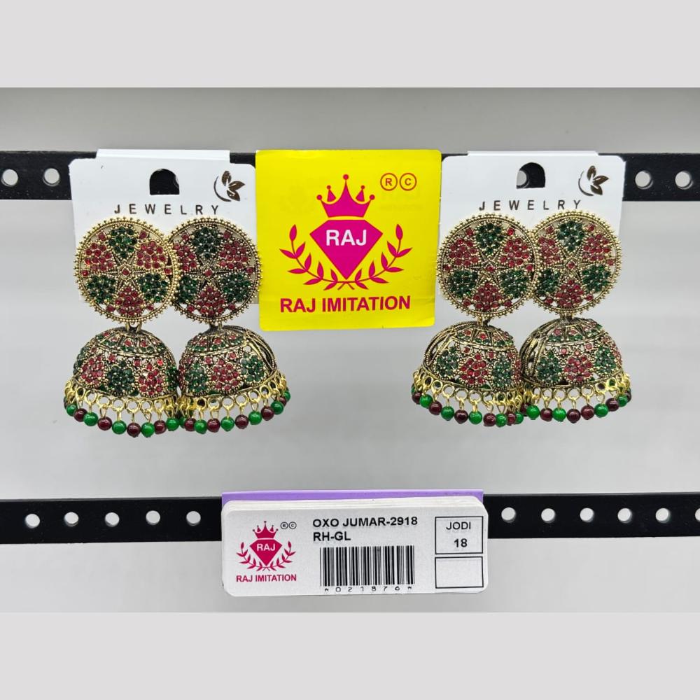Raj Imitation Gold Plated Austrian Stone And Pearl Jhumki Earrings