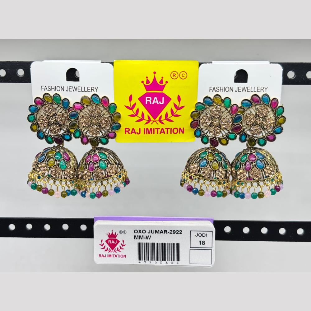 Raj Imitation Gold Plated Austrian Stone And Pearl Jhumki Earrings