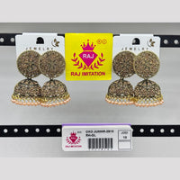 Raj Imitation Gold Plated Austrian Stone And Pearl Jhumki Earrings 