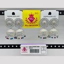 Raj Imitation Silver Plated Austrian Stone And Pearl Jhumki Earrings 