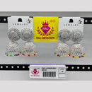 Raj Imitation Silver Plated Austrian Stone And Pearl Jhumki Earrings 
