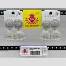 Raj Imitation Silver Plated Austrian Stone And Pearl Jhumki Earrings 