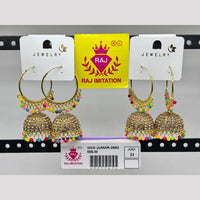 Raj Imitation Gold Plated Austrian Stone And Pearl Jhumki Earrings  