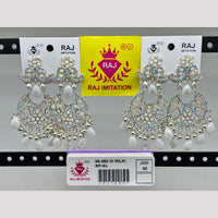 Raj Imitation Silver Plated Crystal And Austrian Stone And Pearl Dangler Earrings  