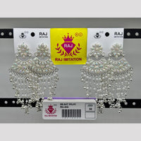 Raj Imitation Silver Plated Crystal And Pearl Dangler Earrings  