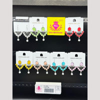 Raj Imitation Oxidised Pota Stone And Pearl Dangler Earrings