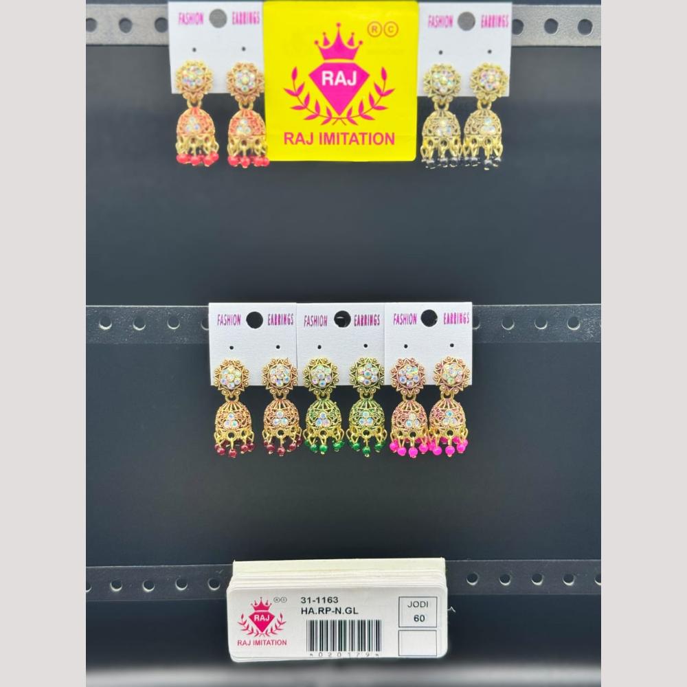 Raj Imitation Austrian And Beads Jhumki Earrings