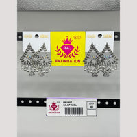 Raj Imitation Oxidised Austrian And Beads Jhumki Earrings