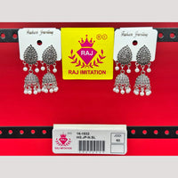 Raj Imitation Oxidised Pearl Jhumki Earrings