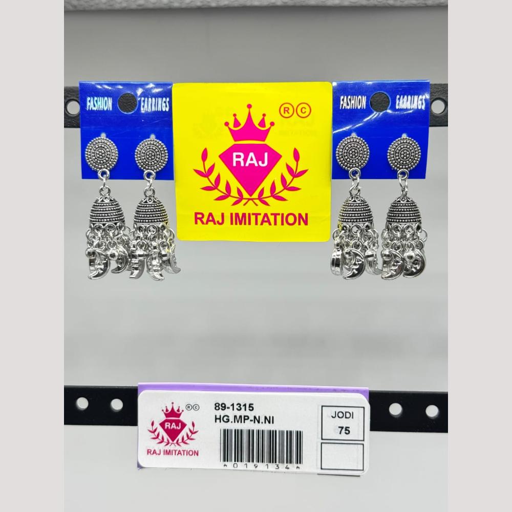 Raj Imitation Oxidised Jhumki Earrings
