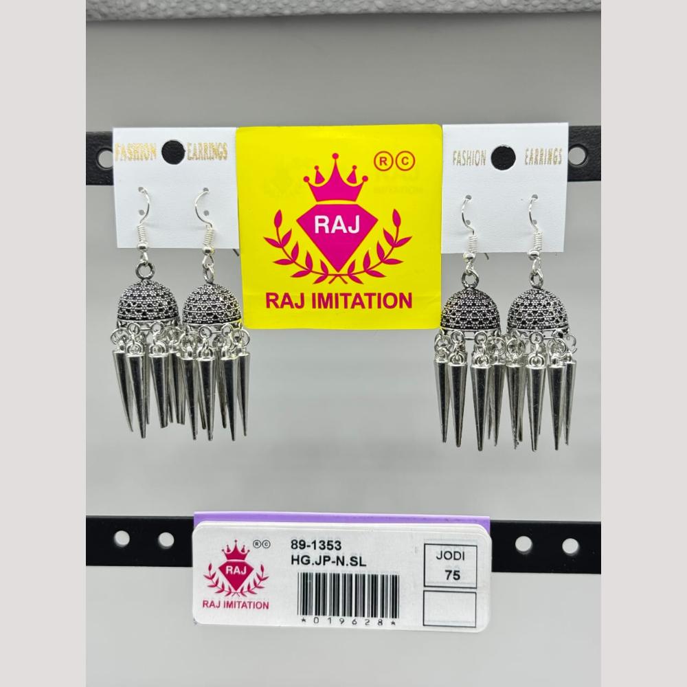 Raj Imitation Oxidised Jhumki Earrings