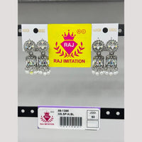 Raj Imitation Oxidised Crystal Stone And Beads Jhumki Earrings