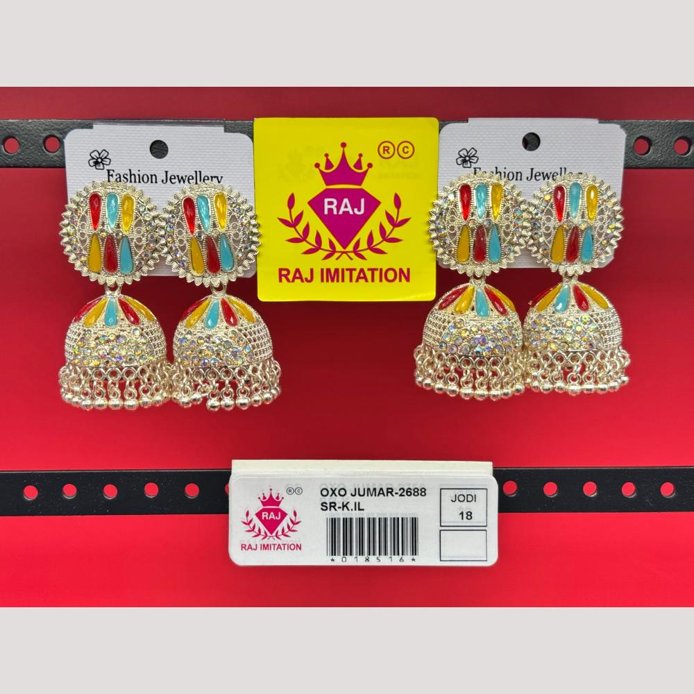 Raj Imitation Austrian And Beads Jhumki Earrings
