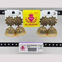 Raj Imitation Crystal Stone And Beads Jhumki Earrings