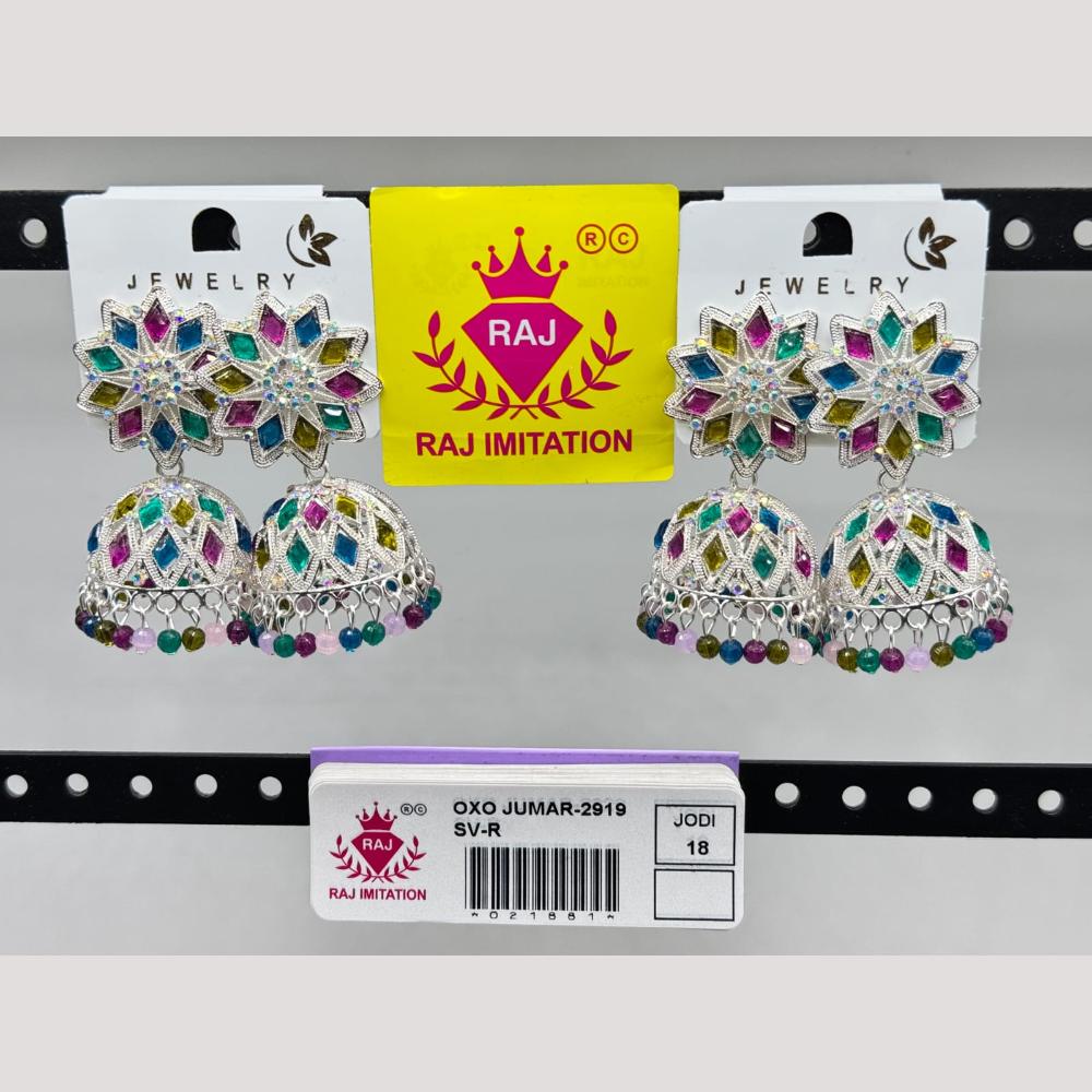Raj Imitation Crystal Stone And Beads Jhumki Earrings