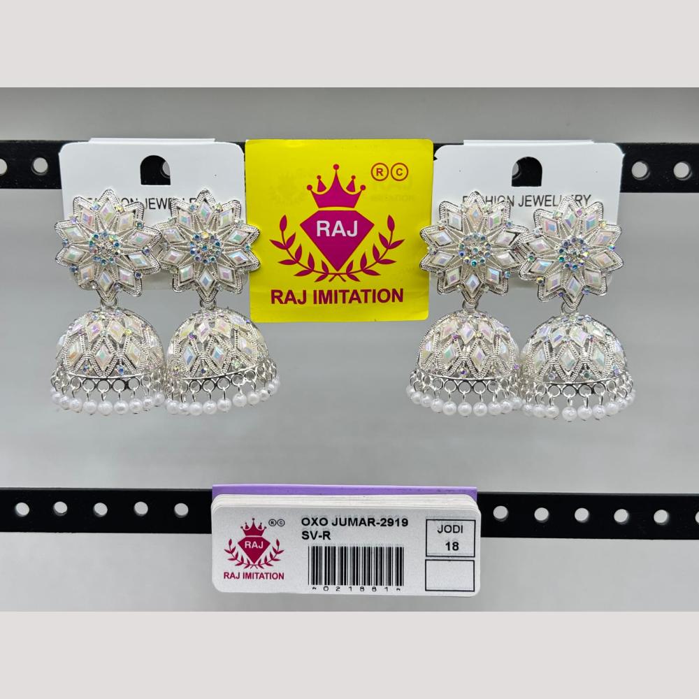 Raj Imitation Crystal Stone And Beads Jhumki Earrings