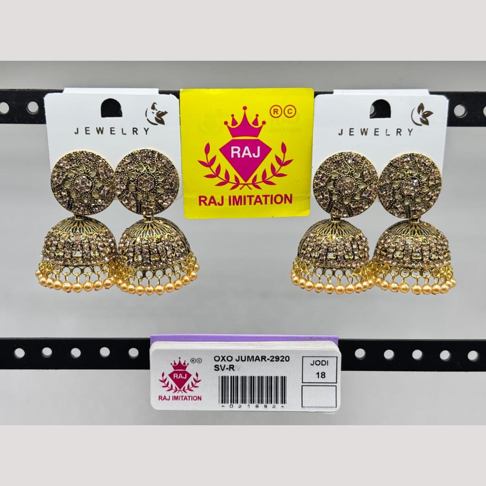 Raj Imitation Austrian And Beads Jhumki Earrings
