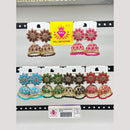 Raj Imitation Pota Stone And Beads Jhumki Earrings