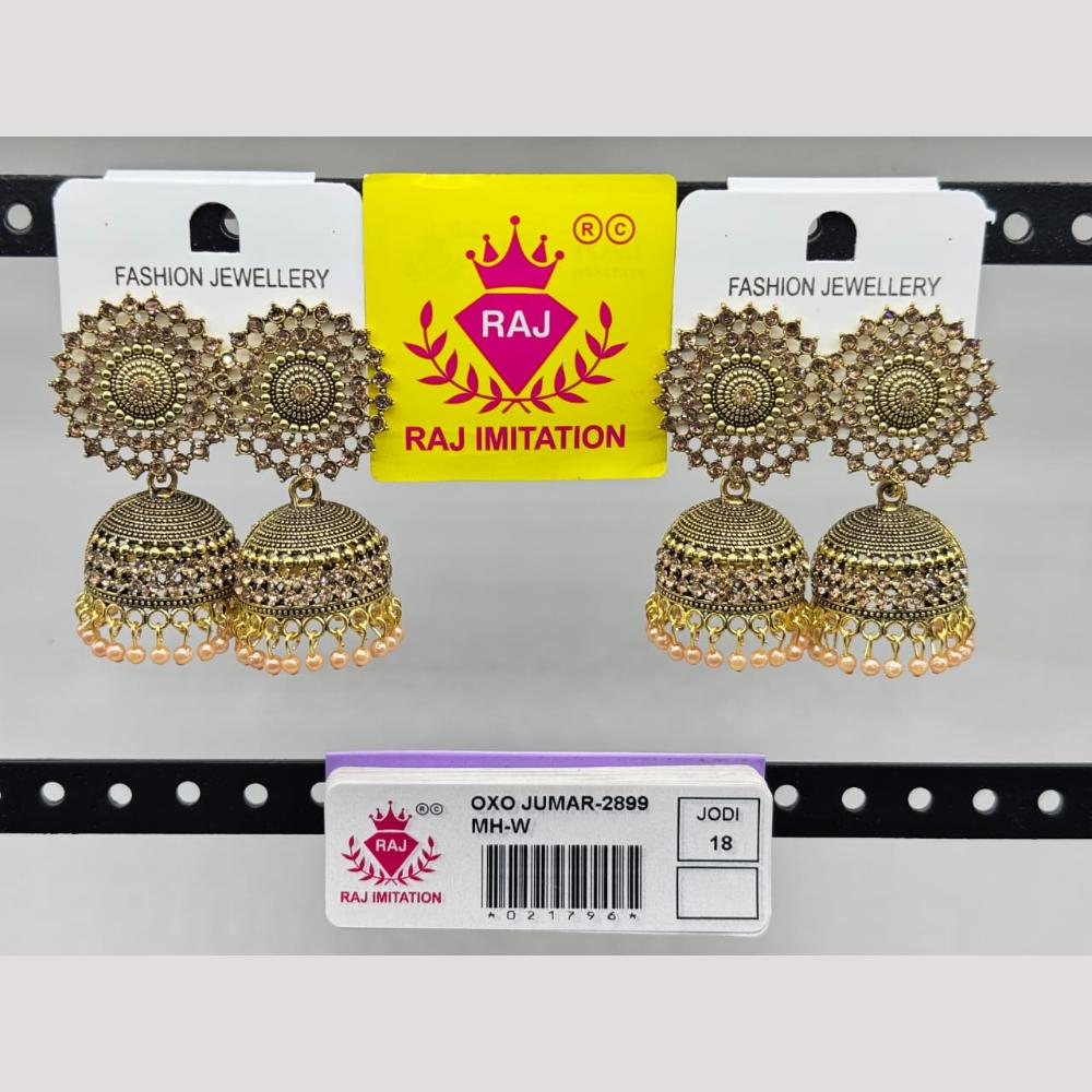 Raj Imitation Austrian And Beads Jhumki Earrings