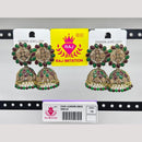 Raj Imitation Pota Stone And Beads Jhumki Earrings