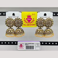 Raj Imitation Crystal Stone And Beads Jhumki Earrings