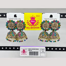 Raj Imitation Pota Stone And Beads Jhumki Earrings