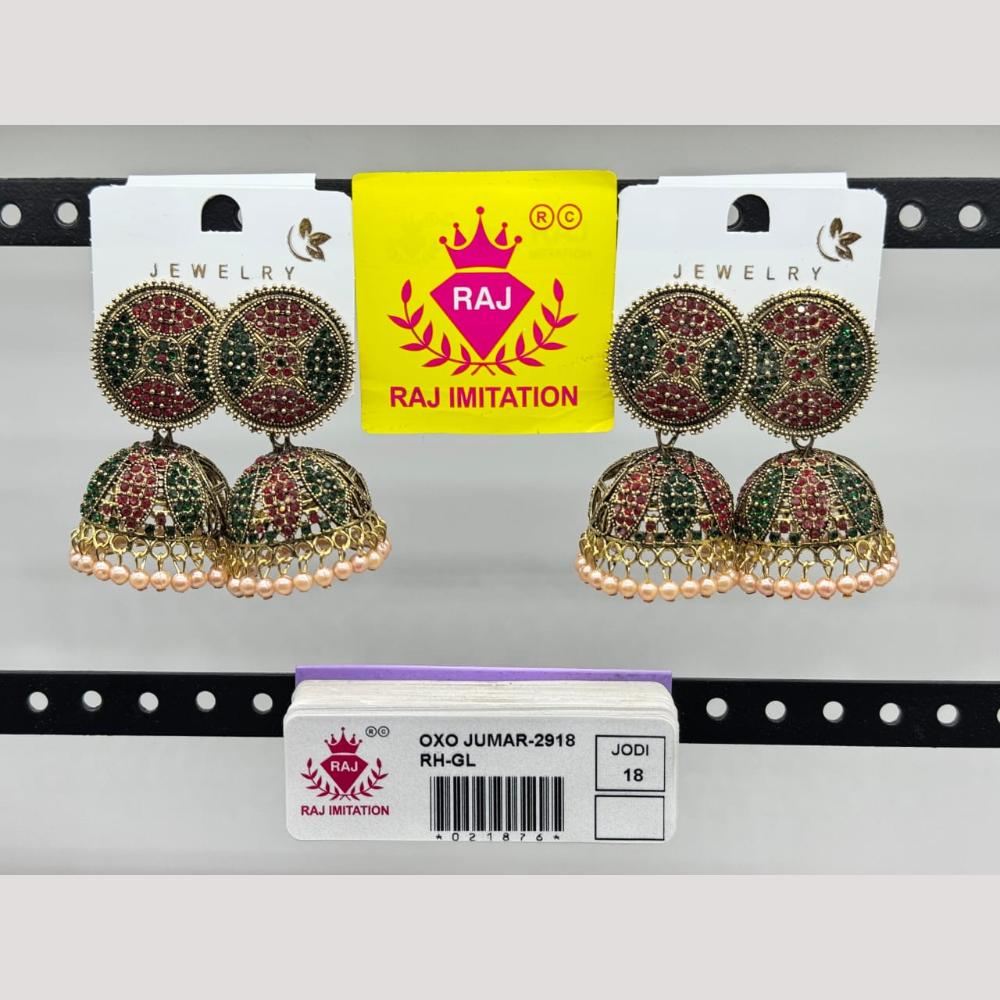 Raj Imitation Austrian And Beads Jhumki Earrings