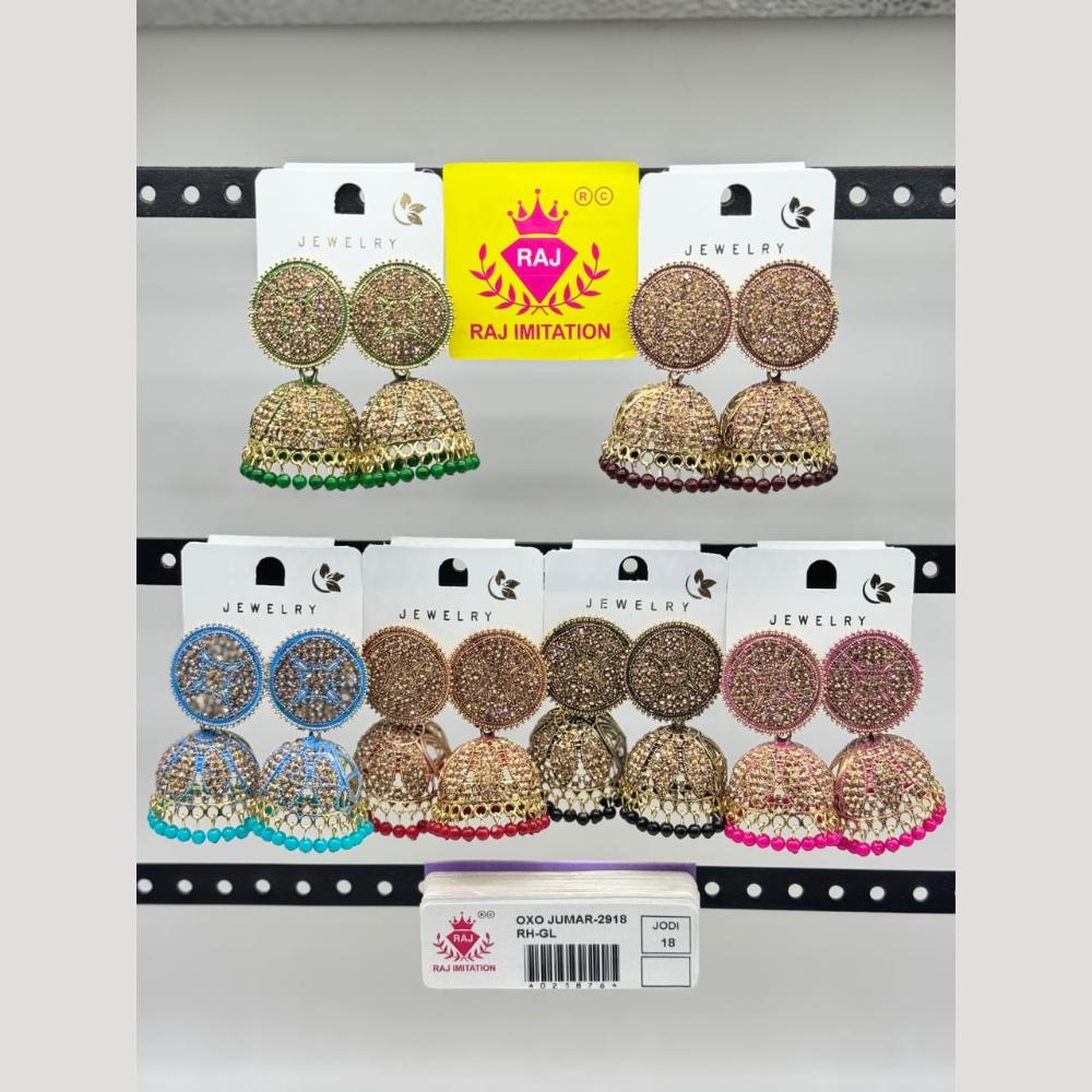 Raj Imitation Austrian And Beads Jhumki Earrings
