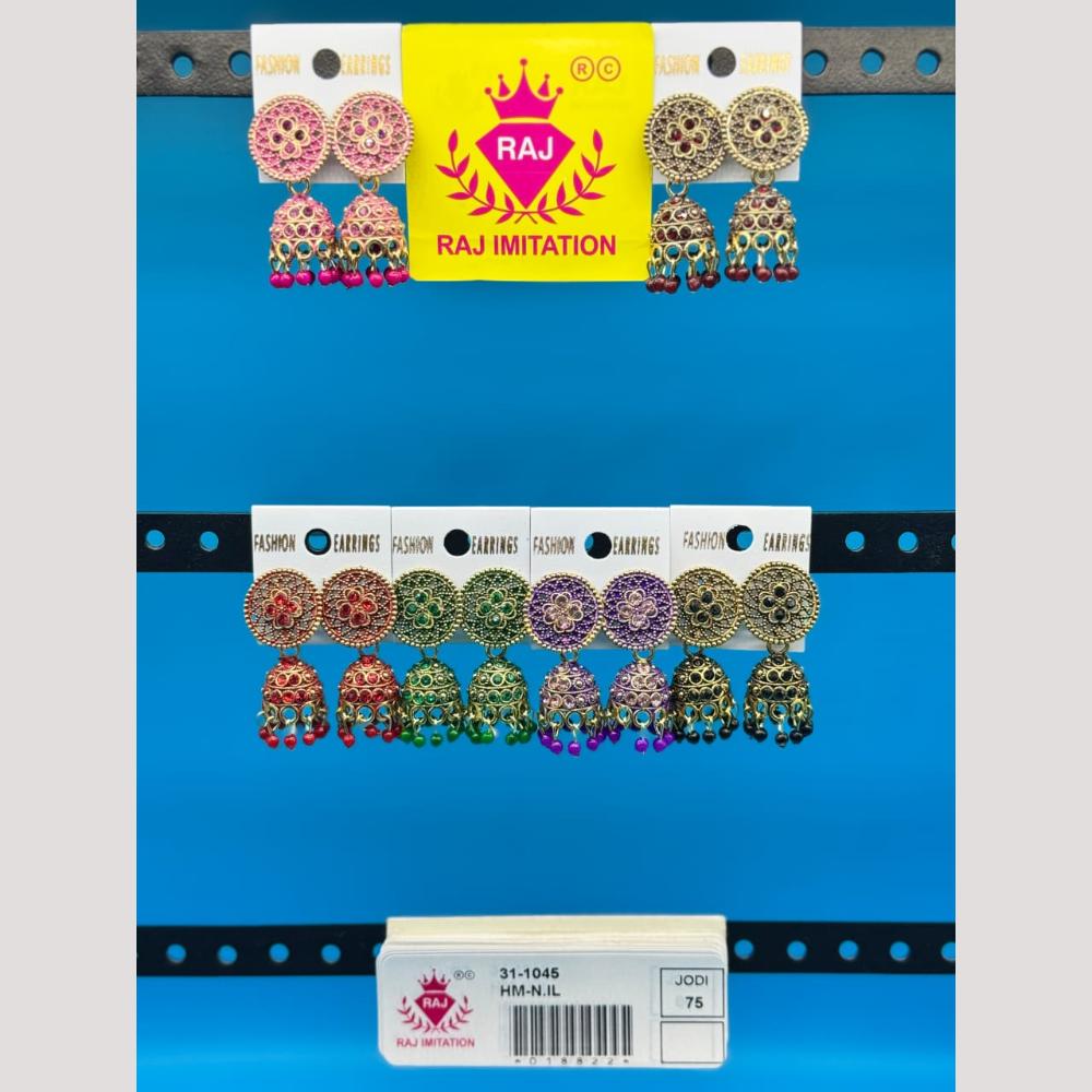 Raj Imitation Austrian And Beads Jhumki Earrings