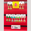 Raj Imitation Pota Stone And Beads Jhumki Earrings