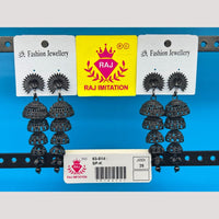 Raj Imitation Black Polish Jhumki Earrings